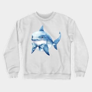 Great White Shark Wearing Bow Crewneck Sweatshirt